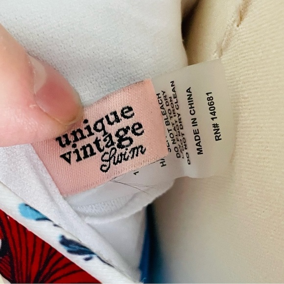 Unique Vintage White & Blue Nautical Print Ruffle Swim Top- Size 2X (18)- NWT - Picture 8 of 10